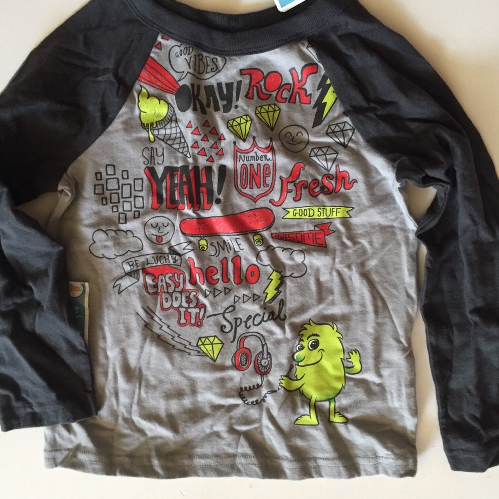 CLEARANCE! NWT long sleeve Gray tee with graphics